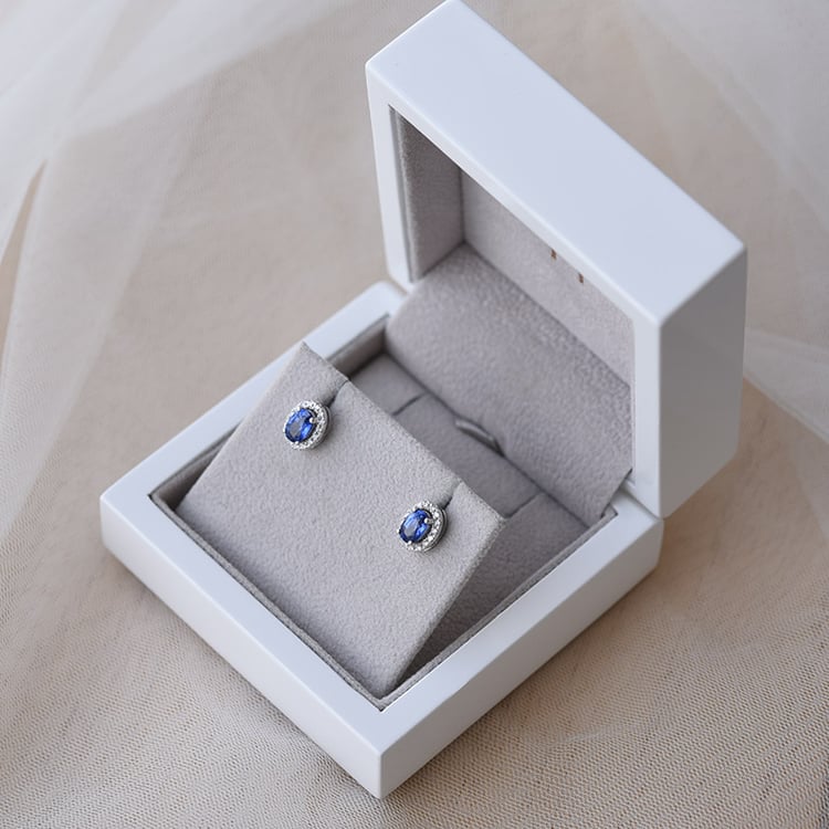 Náušnice sa zafíry a diamanty 65291