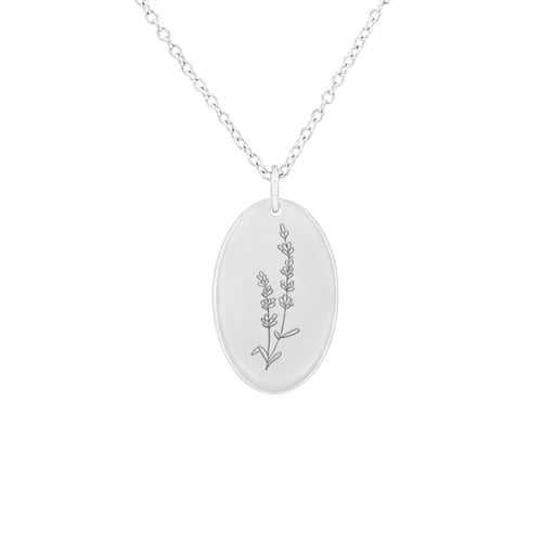 Personalizovaný strieborný prívesok s kvetinou a gravírom Fleur