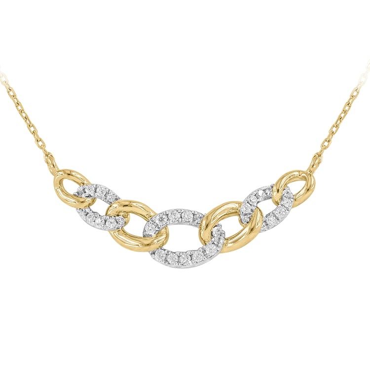 Zlatý prepletený náhrdelník s lab-grown diamantmi Purnima