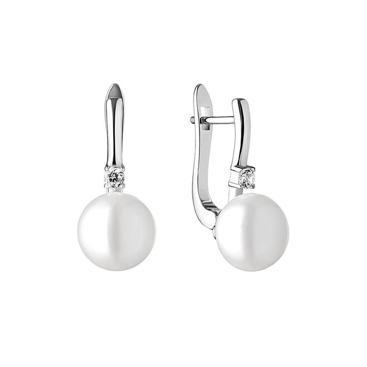 Náušnice s bielymi perlami