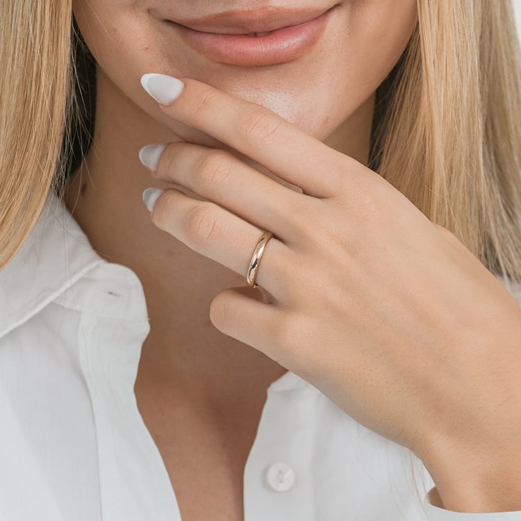 Pologuľaté svadobné prstene zo zlata vo farbe hazelnut Amma 163734