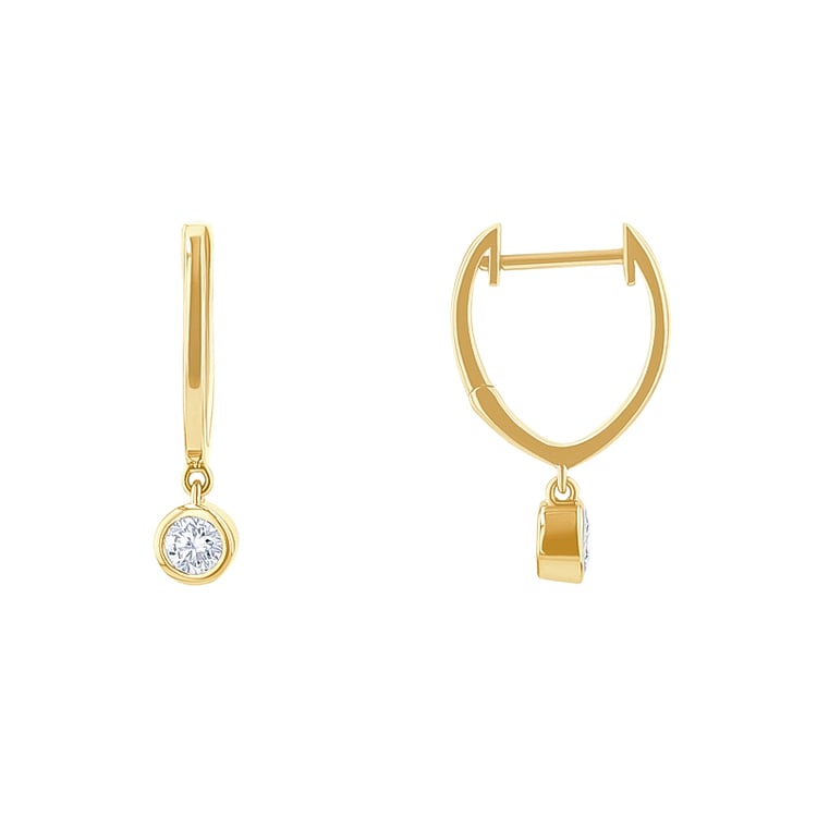 Zlaté visiace náušnice s lab-grown diamantmi Skylar 137746