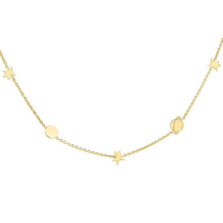 Strieborný náhrdelník s planétami a hviezdami Malý princ 141765