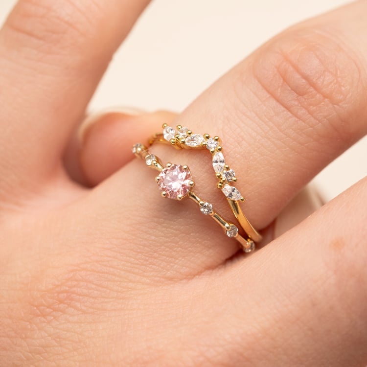 Vykrojený prsteň s round a marquise lab-grown diamantmi Fiachri 143922