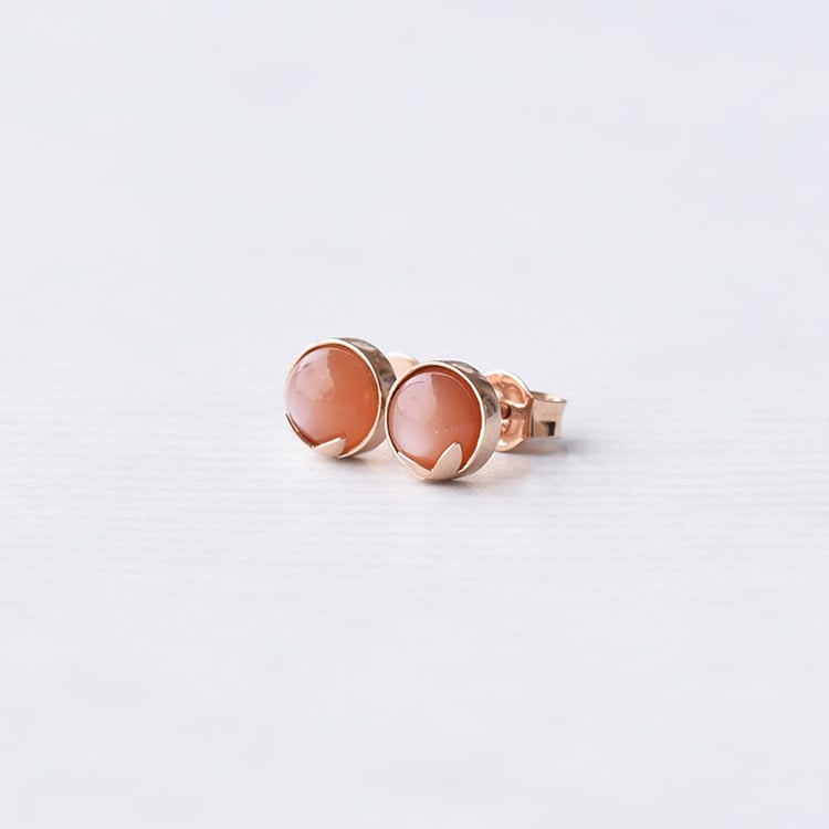 Zlaté cabochon náušnice 70265