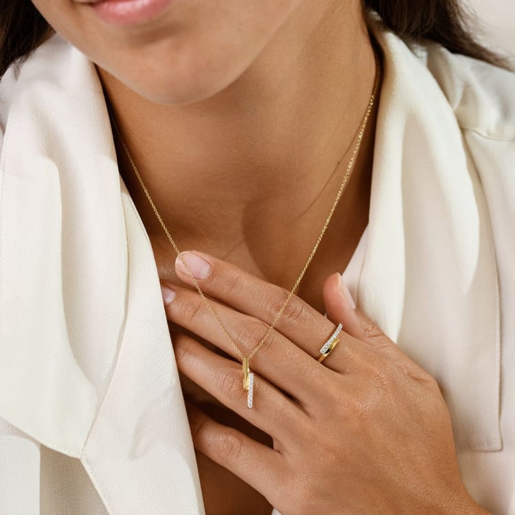 Zlatý prívesok s lab-grown diamantmi Katie 163615