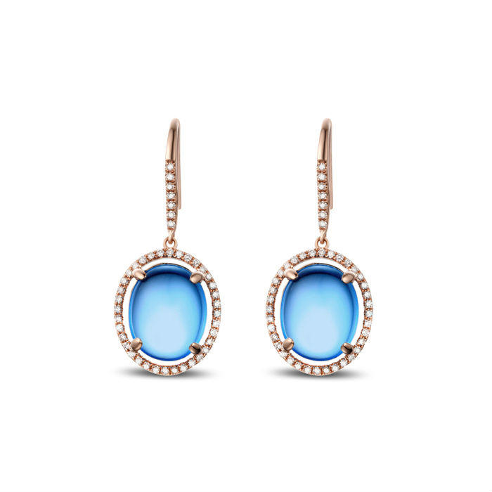 Topasové náušnice s diamantmi