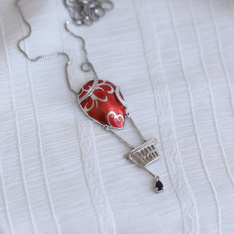 Stříbrný přívěsek ve tvaru horkovzdušného balonu 63857