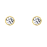 Zlaté bezel náušnice s 0.16ct diamantmi Delilah
