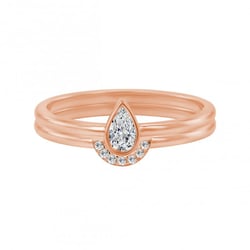 Zlatý zásnubný set prsteňov s pear ertifikovaným diamantom Paiha