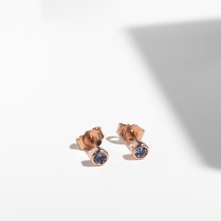 Strieborné bezel náušnice s tanzanitmi Viosa 123354