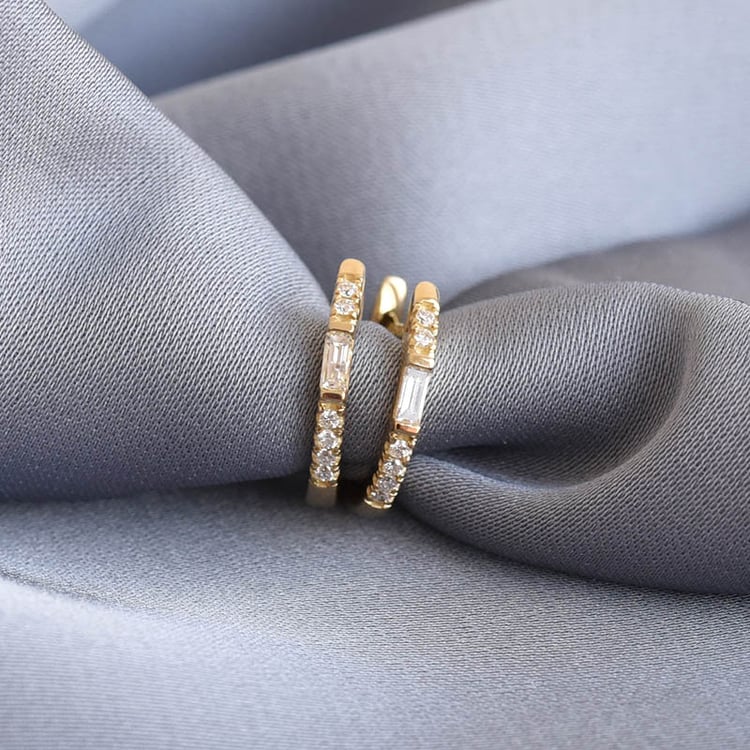 Zlaté kruhové náušnice s diamantmi 78329