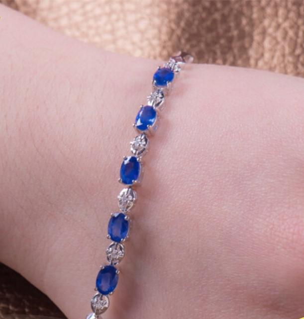 Náramok s diamantmi a zafírmi 6493