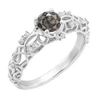Vintage zásnubný prsteň so salt and pepper diamantom Chantal