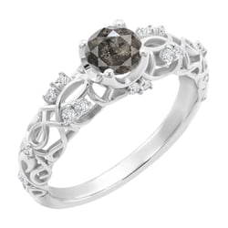 Vintage zásnubný prsteň so salt and pepper diamantom Chantal