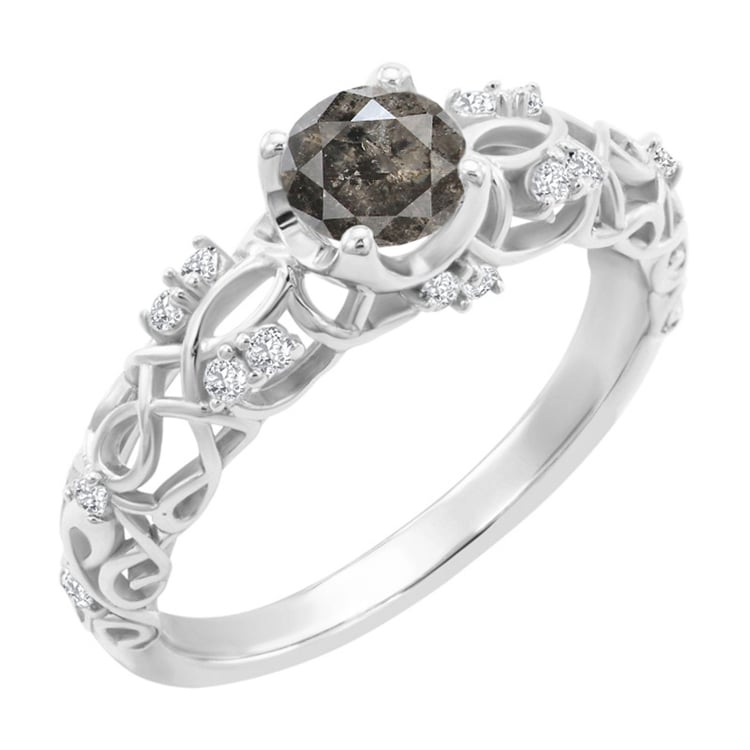 Vintage zásnubný prsteň so salt and pepper diamantom Chantal