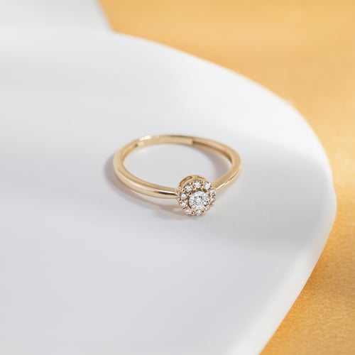 Zlatý zásnubný prsteň plný diamantov Laurel