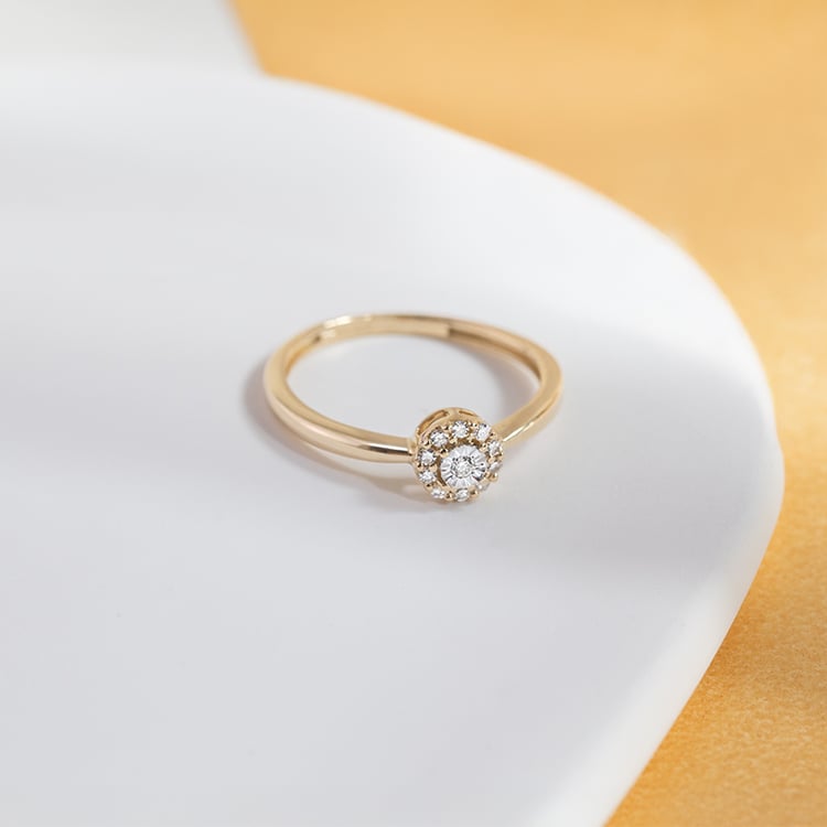 Zlatý zásnubný prsteň plný diamantov Laurel 149198