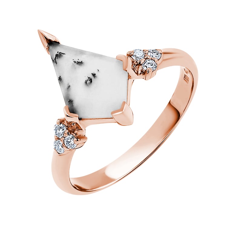 Prsteň s dendritickým opálom Floki