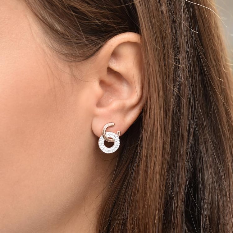 Strieborné napichovacie náušnice 35360