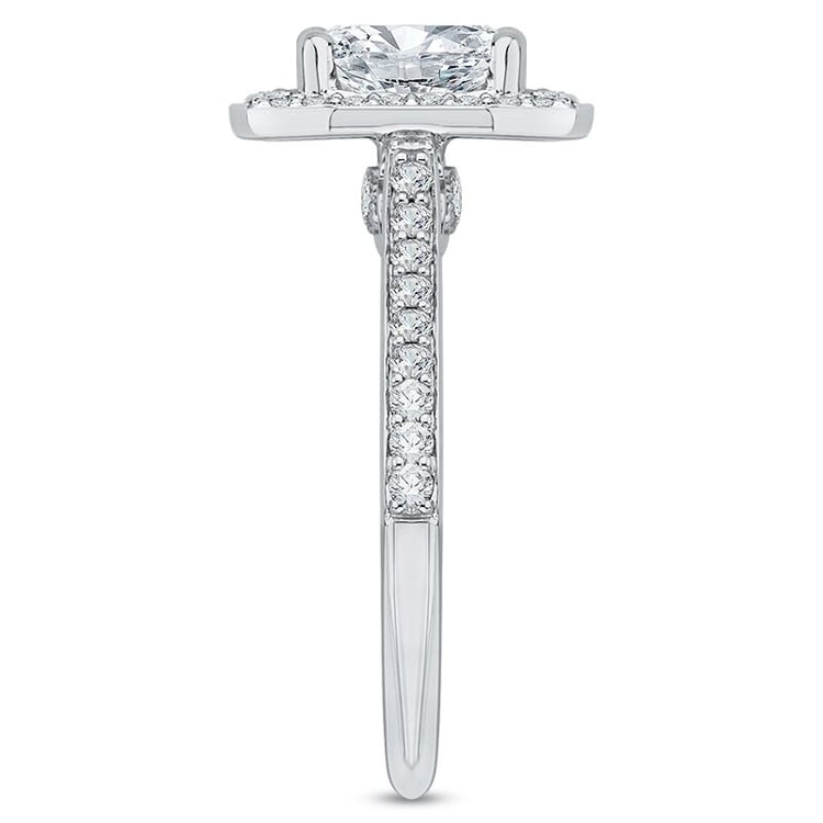 Zlatý halo zásnubný prsteň s emerald diamantom 46390