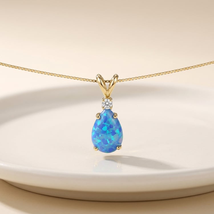 Zlatý prívesok opálom a diamantom Hara 169948