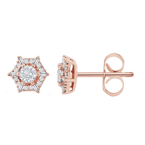 Zlatý kvetinový set šperkov s lab-grown diamantmi Sallie
