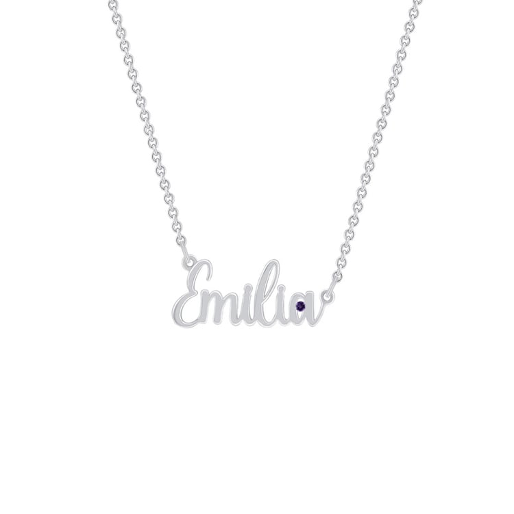 Zlatý náhrdelník se jménom a ametystom 72638