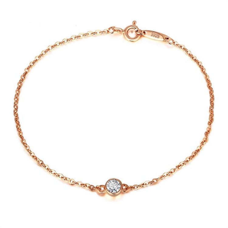 Náramok pozláteny ružovým zlatom Elma