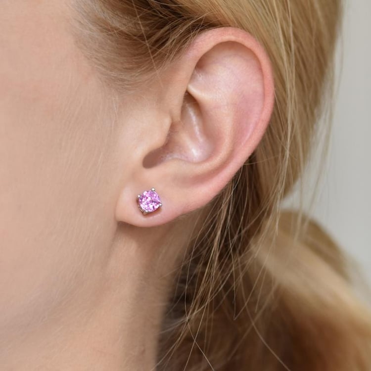 Strieborné náušnice s ružovými zafírmi Panyah 14794