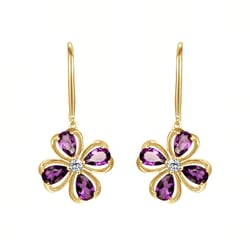 Ametystový kvet v ružovom zlate s diamantmi Cyriah