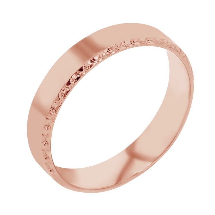 Zlaté svadobné obrúčky so zdobenými okrajmi Myron 113790