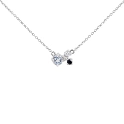 Cluster náhrdelník s akvamarínom, zafírom, mesačným kameňom a diamantom Millie