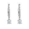 Strieborné visiací náušnice s prírodnými diamantmi 