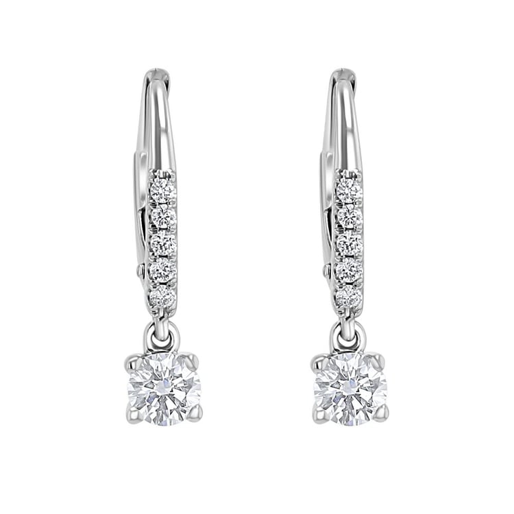 Strieborné visiací náušnice s prírodnými diamantmi 