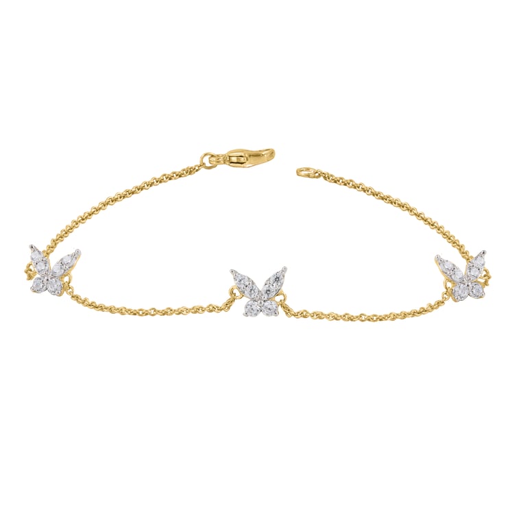 Retiazkový náramok s motýľmi z lab-grown diamantov Nagendra