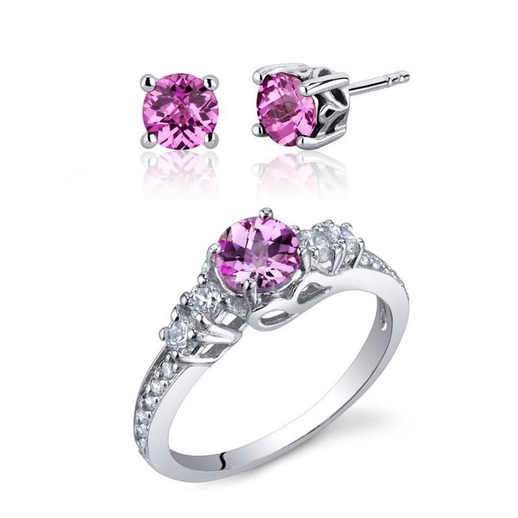 Romantická kolekcia s ružovými zafírmi a zirkóny