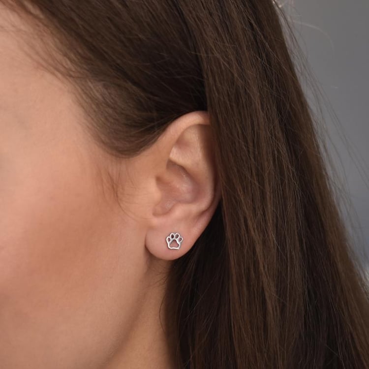 Strieborné náušnice psie labky Nellie 35872