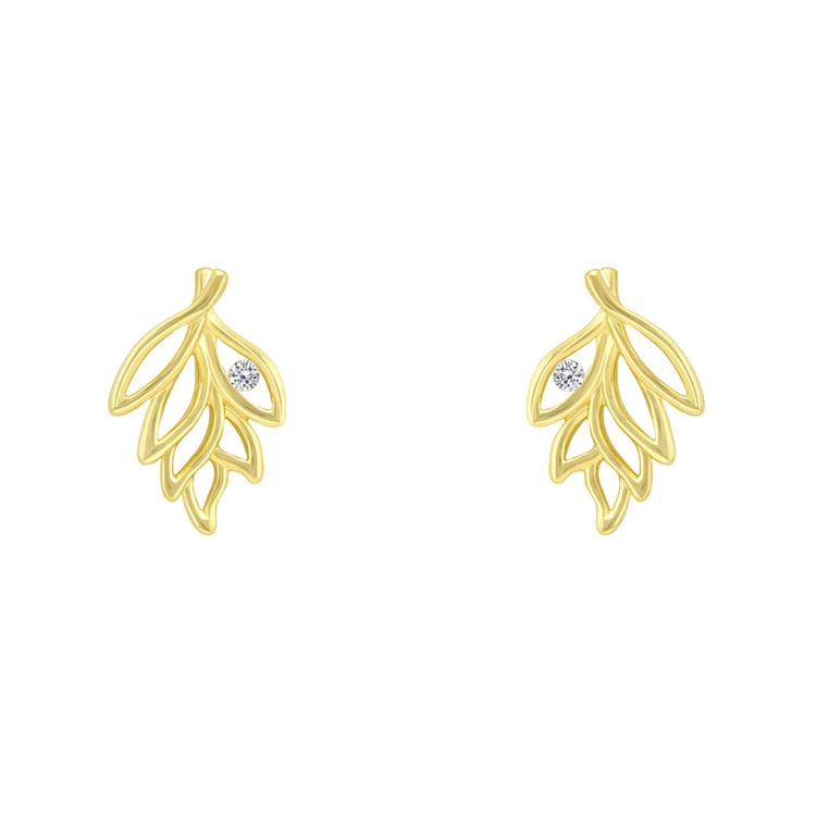 Strieborné pozlatené náušnice so zirkónom