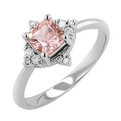 Prsteň s morganitom a diamantmi Badri