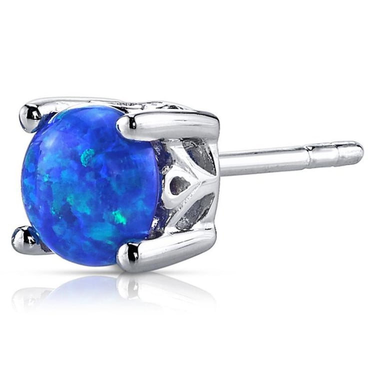 Strieborné náušnice s modrozelenými opálmi 3121