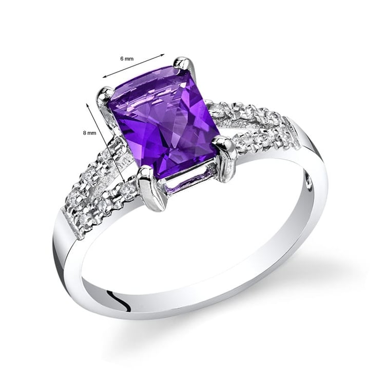 Ametystový prsteň s diamantmi 28031