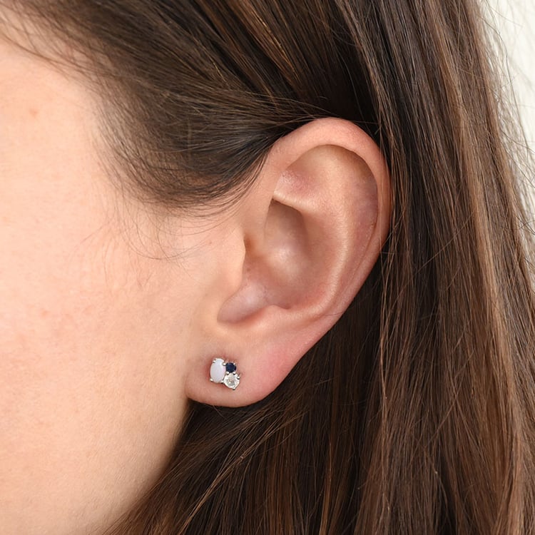 Elegantné cluster náušnice zo zlata 82691