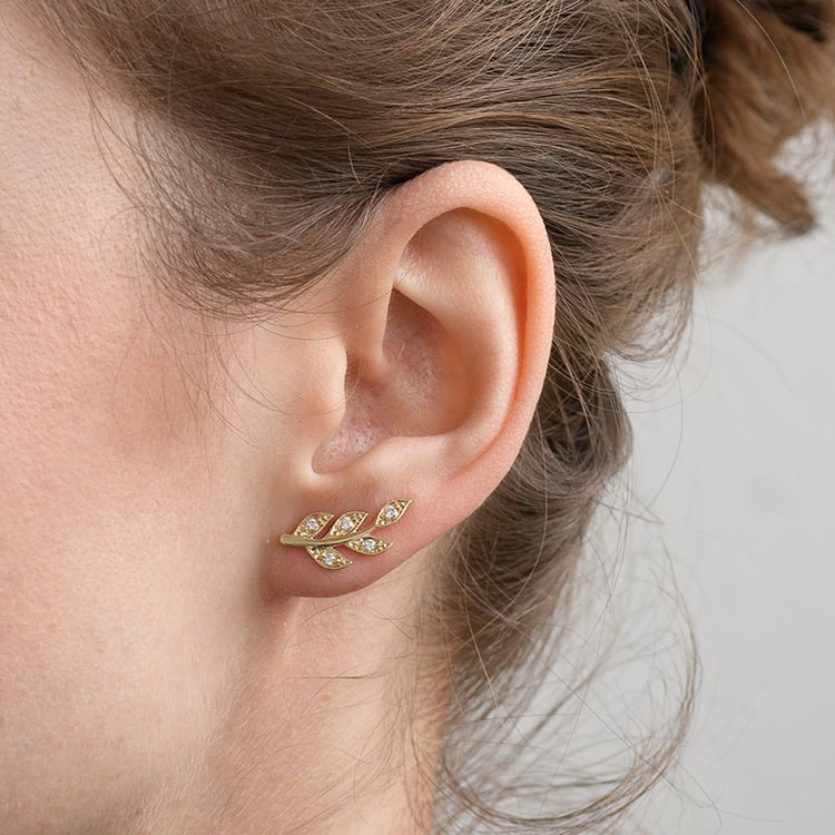 Diamantové náušnice v tvare lístkov Myrta 134142