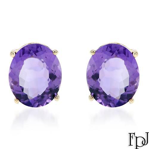 Zlaté ametystové náušnice