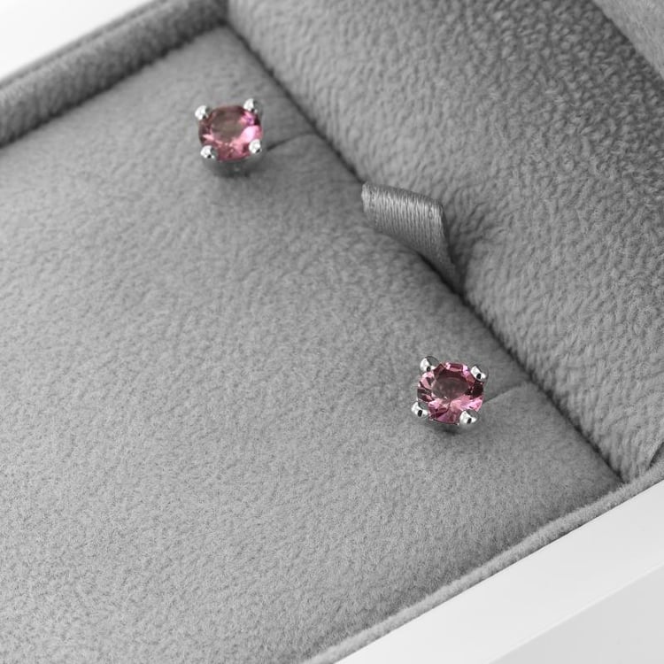 Napichovacie náušnice s turmalínmi z bieleho zlata 47867