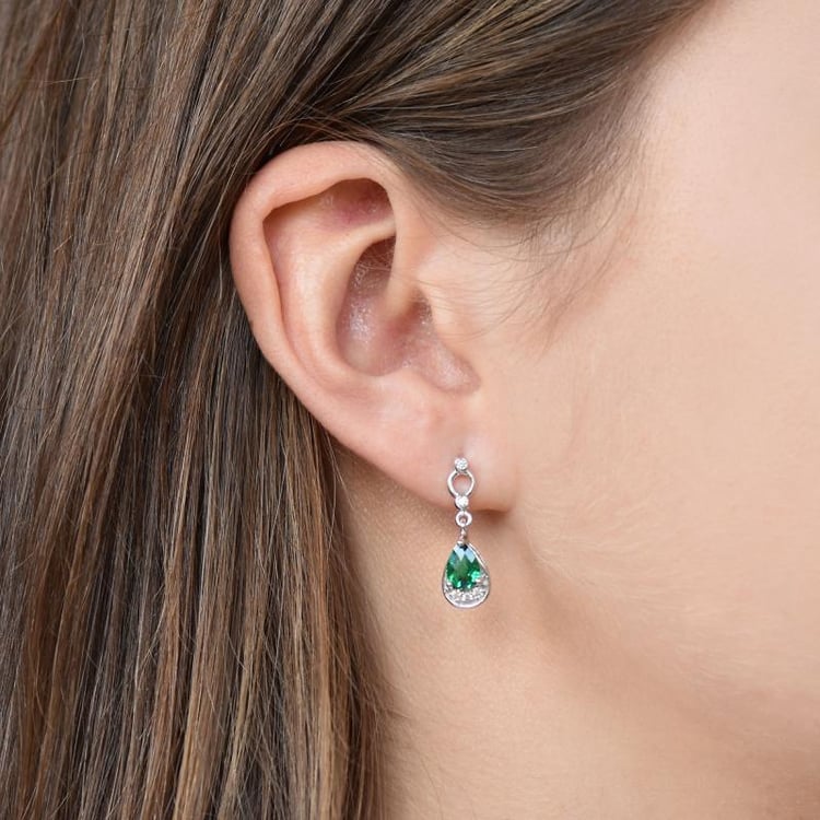 Náušnice so smaragdmi Lobye 10389