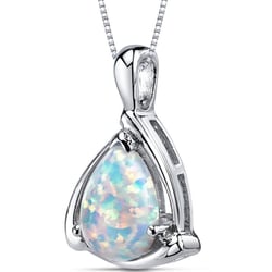 Strieborný prívesok s bielou opálovou kvapkou Faustyne