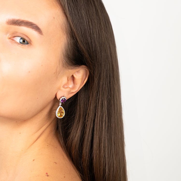 Náušnice s citrínmi a ametystmi Maurise 146959