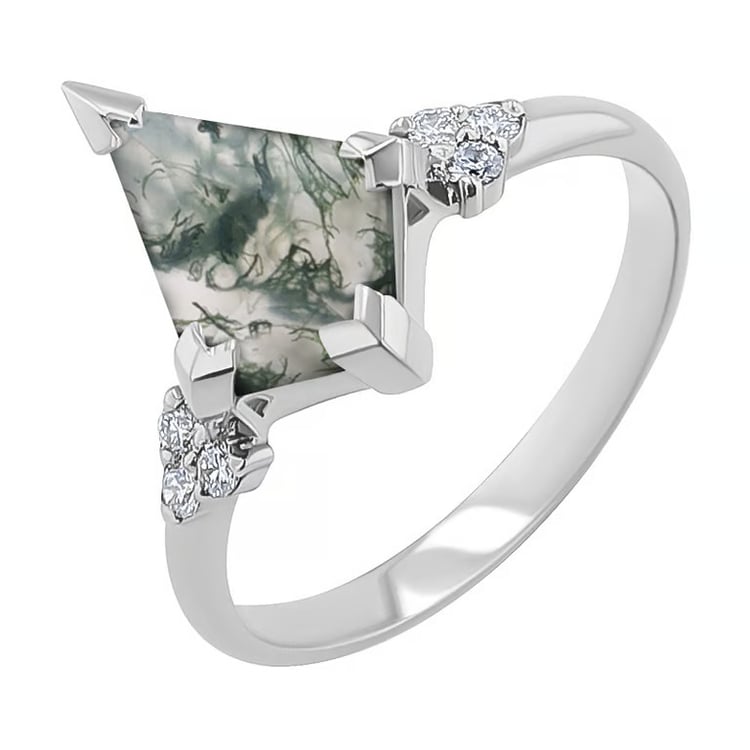 Jedinečný rozvodový prsteň s machovým achátom Floki 164730